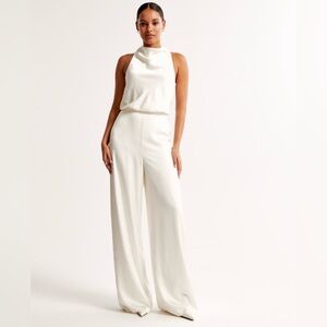 Abercrombie High Neck Draped Jumpsuit Petite XXS